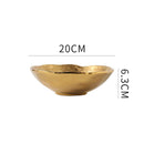 Luxurious Gold Textured Ceramic Plates Perfect for Elegant Dining