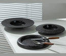 Luxury Black Volcanic Texture Ceramic Plates Set