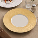 Luxury Gold Rim Ceramic Dinner Plate with Textured Design