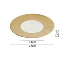 Luxury Gold Rim Ceramic Dinner Plate with Textured Design
