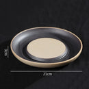 Matte Black Ceramic Underplate with Rustic Rim for Gourmet Plating