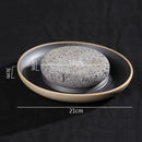 Matte Black Ceramic Underplate with Rustic Rim for Gourmet Plating