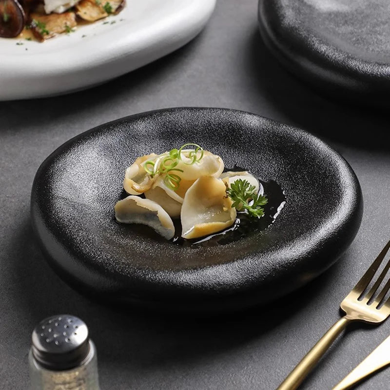 Matte Pebble Plate for Minimalist Gourmet Plating
