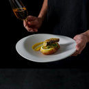 Matte White Ceramic Plate Pebble Inspired