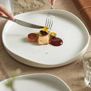 Organic Oval White Ceramic Plate