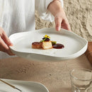 Organic Oval White Ceramic Plate