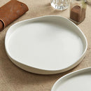 Organic Oval White Ceramic Plate