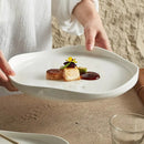 Organic Oval White Ceramic Plate