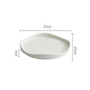 Organic Oval White Ceramic Plate