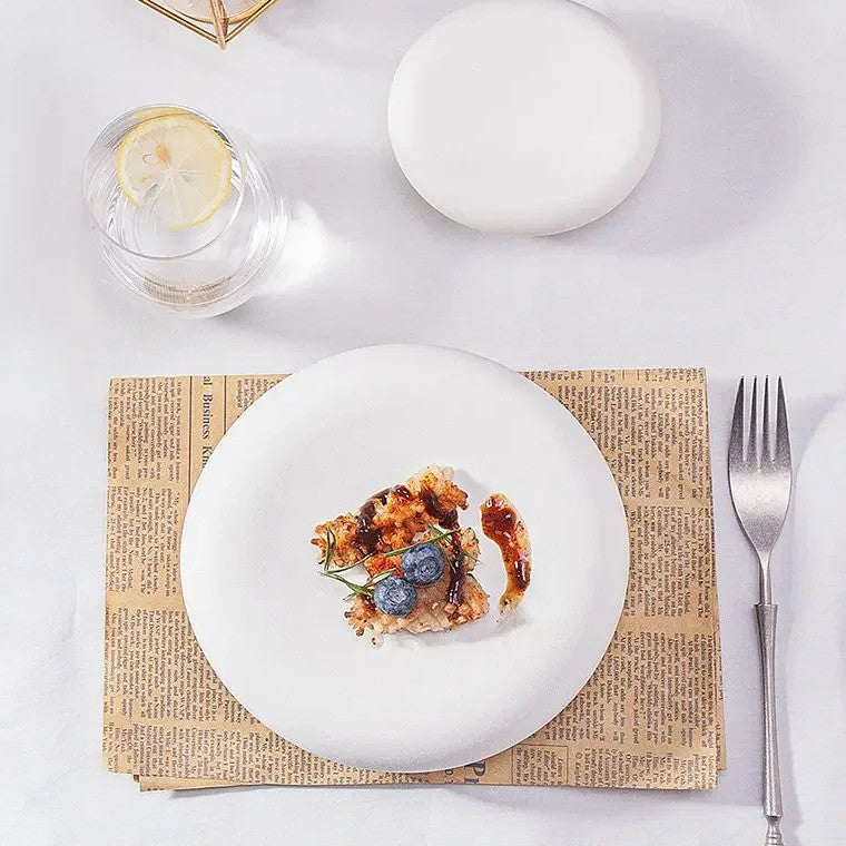 Minimalist White Matte Ceramic Serving Dish