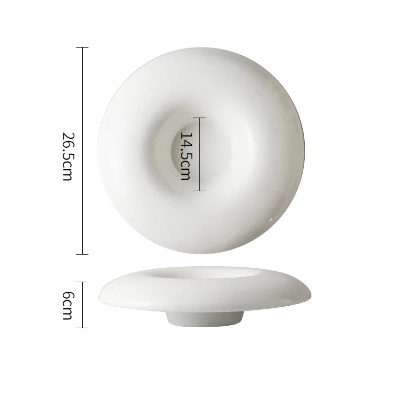 Modern Donut-Shape Deep Ceramic Plate