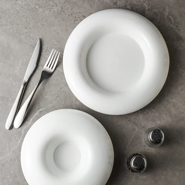 Modern Donut-Shape Deep Ceramic Plate