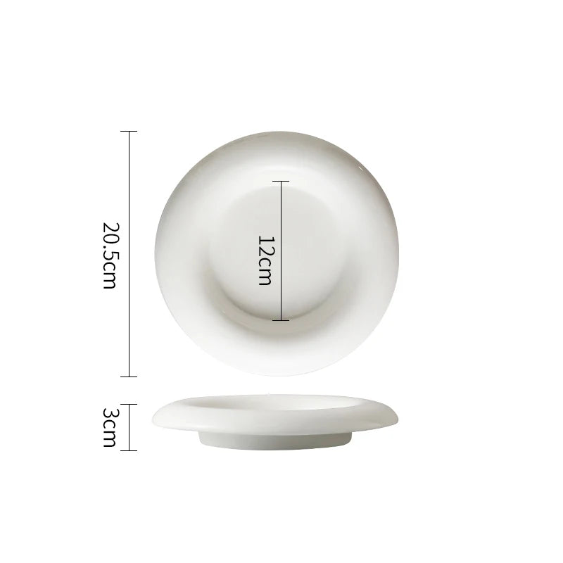 Modern Donut-Shape Deep Ceramic Plate