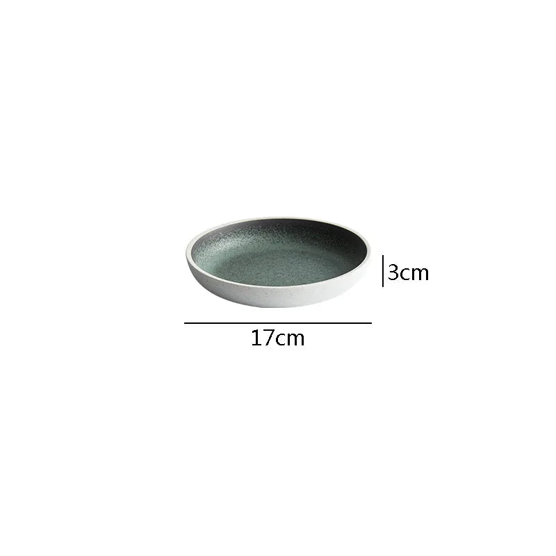 Modern Earthy Green Gradient Ceramic Plate