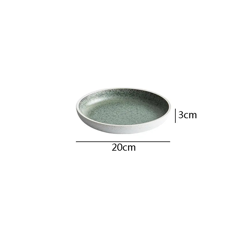 Modern Earthy Green Gradient Ceramic Plate