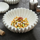 Modern Fluted White Ceramic Bowl for Interesting Plating