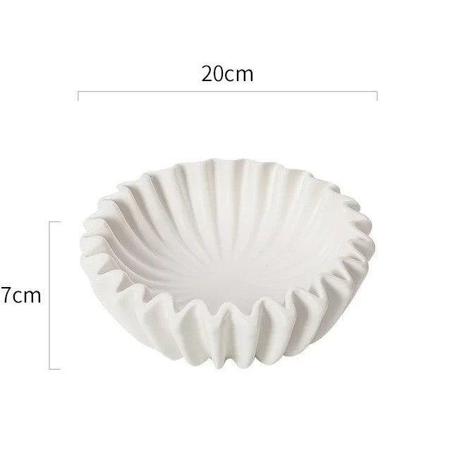 Modern Fluted White Ceramic Bowl for Interesting Plating