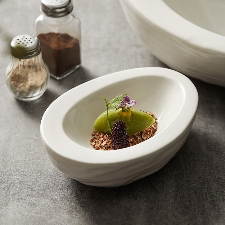 Modern Oval Shaped Ceramic Bowl