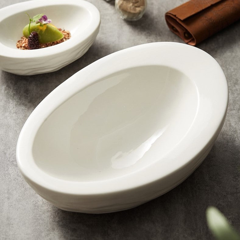 Modern Oval Shaped Ceramic Bowl