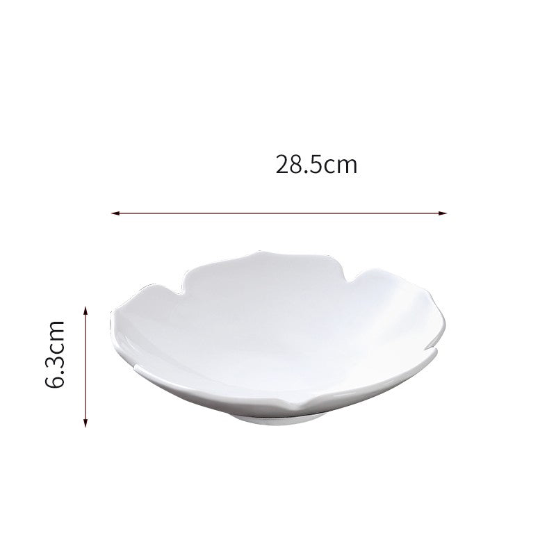 Modern Petal Shaped Ceramic White Plate