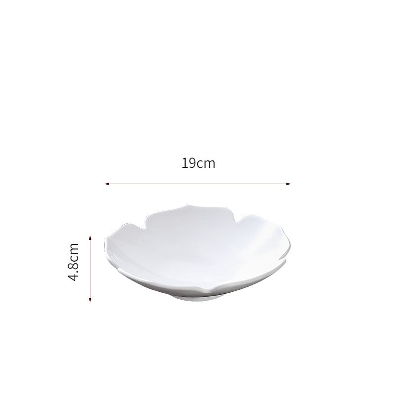 Modern Petal Shaped Ceramic White Plate