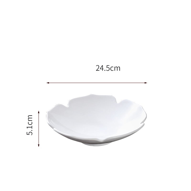 Modern Petal Shaped Ceramic White Plate