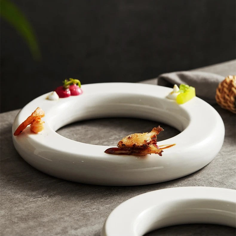 Ring Shape Plate Modern Ring-Shaped Ceramic Plate