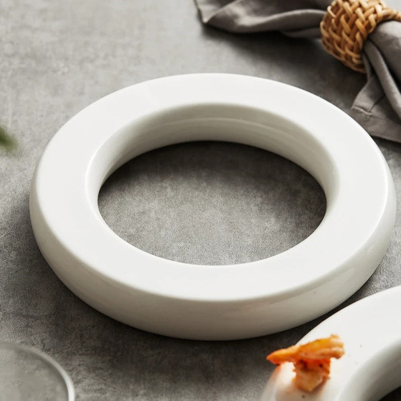 Ring Shape Plate Modern Ring-Shaped Ceramic Plate