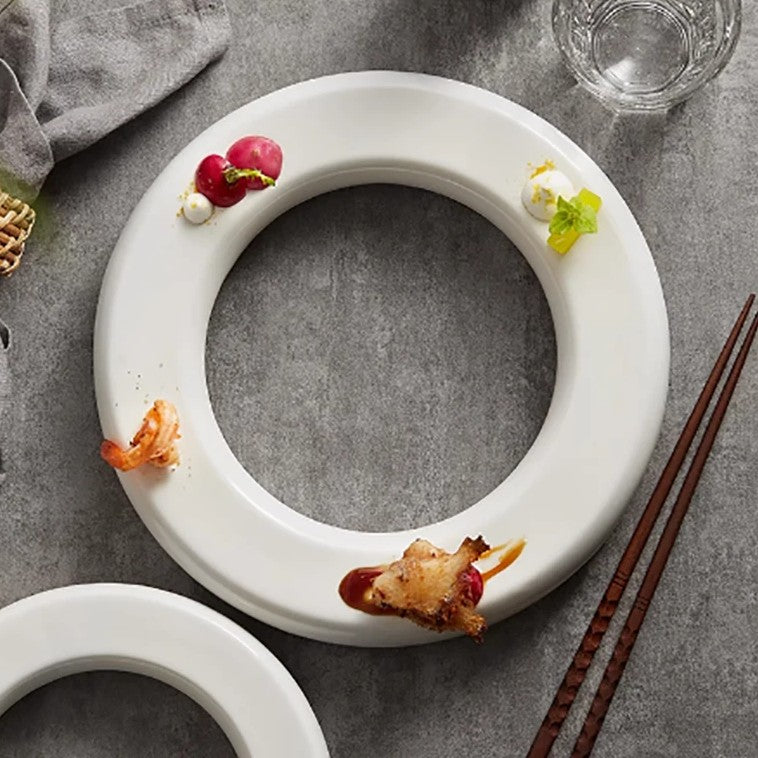 Ring Shape Plate Modern Ring-Shaped Ceramic Plate