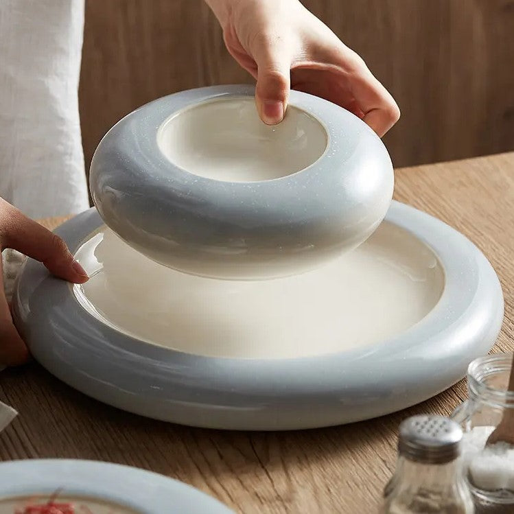 Modern Rounded Deep-Well Ceramic Plate