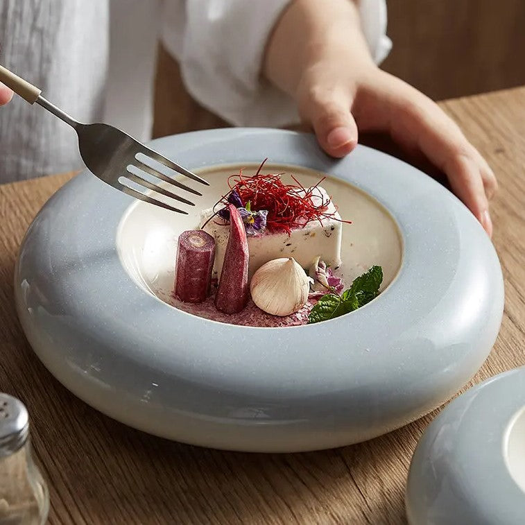 Modern Rounded Deep-Well Ceramic Plate