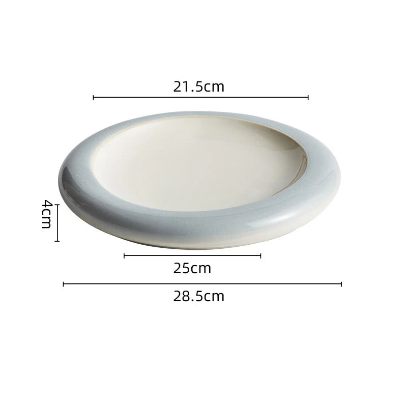 Modern Rounded Deep-Well Ceramic Plate