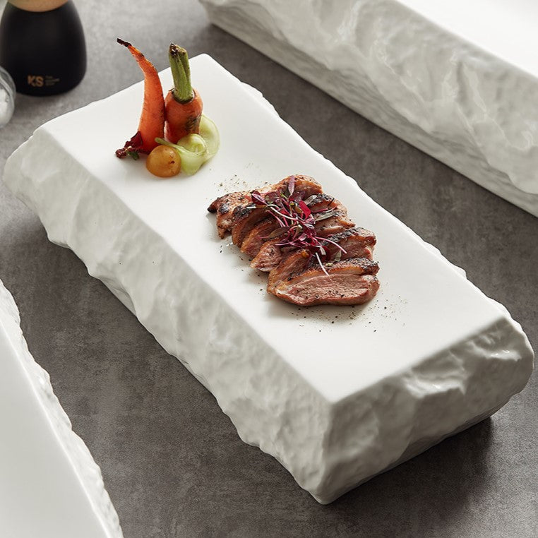 Modern Stone Texture Rectangular Serving Plate