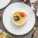 Modern White Ceramic Plate with Central Dip