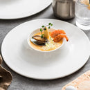 Modern White Ceramic Plate with Central Dip