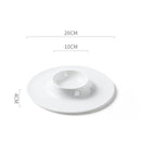 Modern White Ceramic Plate with Central Dip