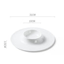 Modern White Ceramic Plate with Central Dip