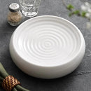 Modern White Circular Textured Plate for Elegant Dining