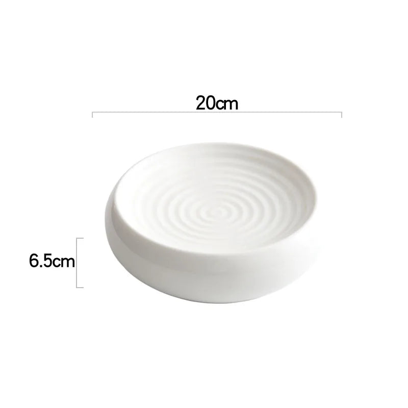 Modern White Circular Textured Plate for Elegant Dining