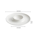 Modern White Soup & Tasting Plate with Integrated Bowl Center