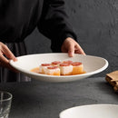 Modern White Textured Deep Plate