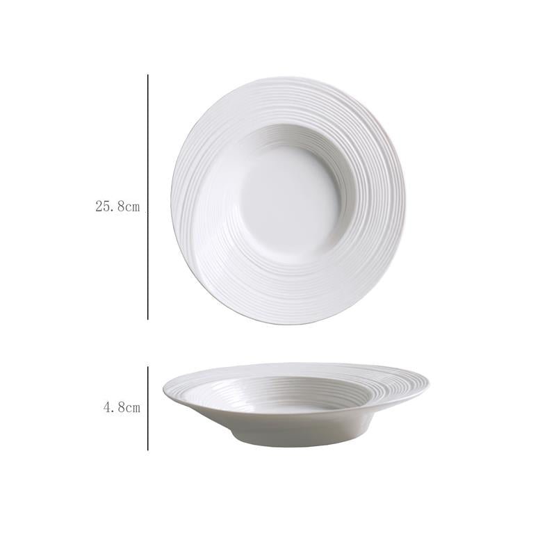 Modern White Textured Dinner Plate