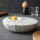 Modern White Textured Gourmet Plate with Recessed Centre