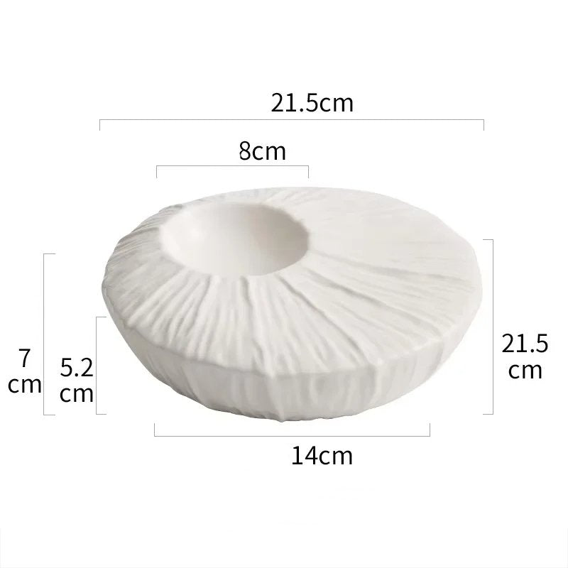 Modern White Textured Gourmet Plate with Recessed Centre