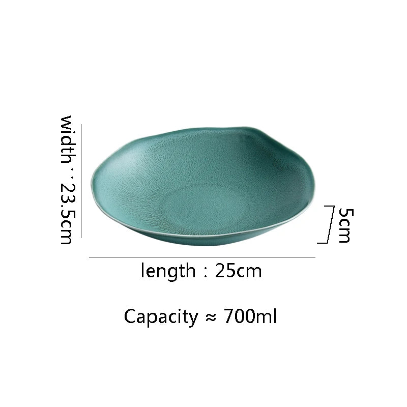 Organic Matte Green Ceramic Plate