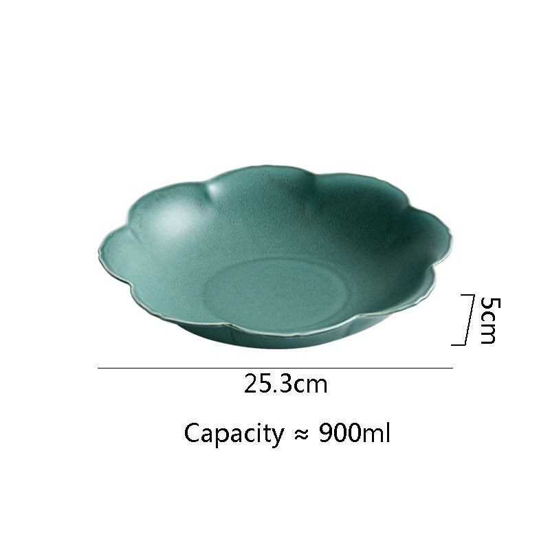 Organic Matte Green Ceramic Plate