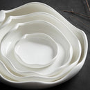 Organic White Ceramic Sharing Plate
