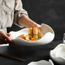 Organic White Ceramic Sharing Plate