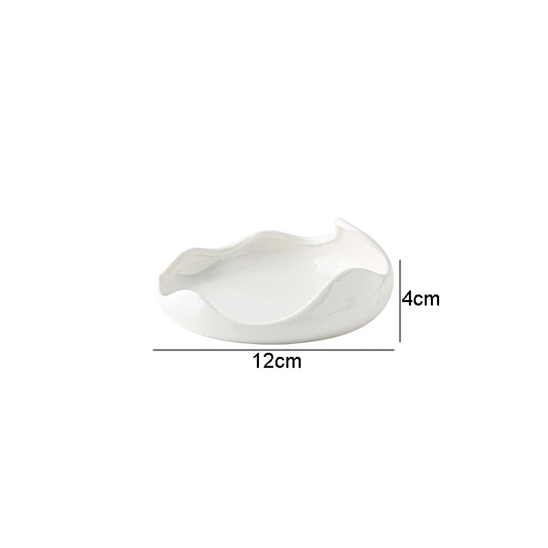 Organic White Ceramic Sharing Plate