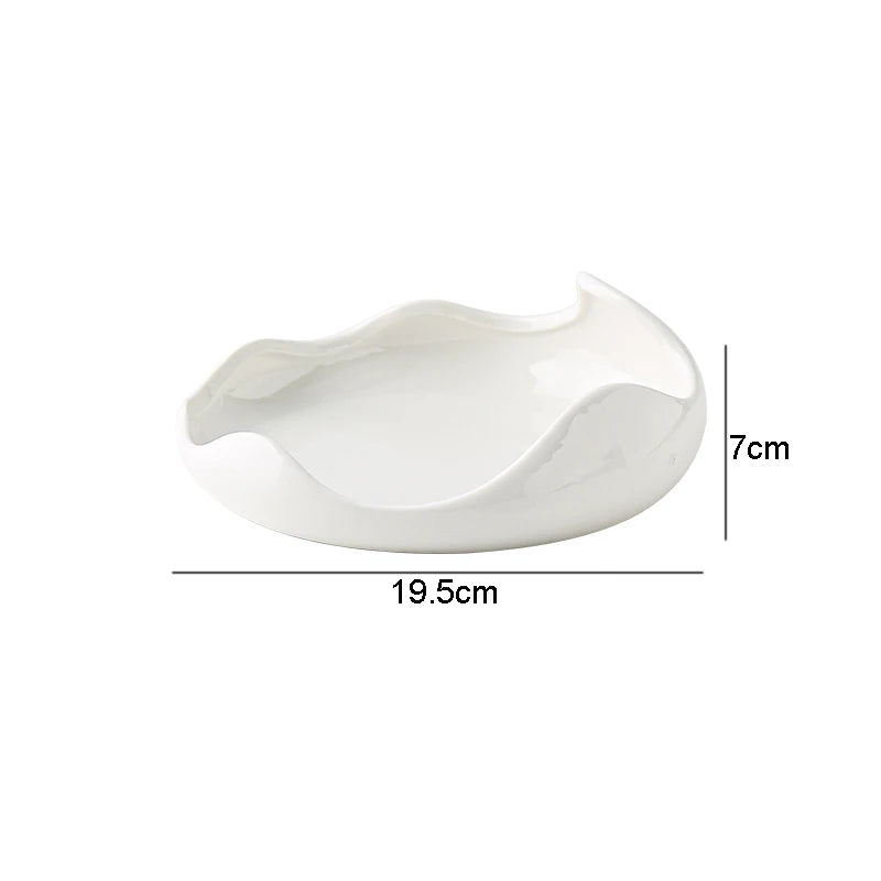 Organic White Ceramic Sharing Plate